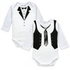 Baby Rompers Long Sleeve Overalls Next Baby Body Jumpsuit 2PCS Lovely Gentleman Baby Boy Clothes White Newborn Wedding Clothes