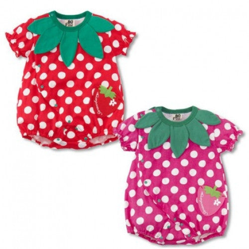 Boy Girl Fruit StrawberryClimb Clothes Short Sleeve Baby Birthday Costume